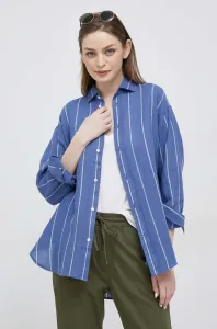 Plátěná košile Polo Ralph Lauren tmavomodrá barva, regular, s klasickým límcem