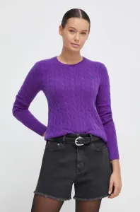 Vlněný svetr Polo Ralph Lauren dámský, fialová barva, lehký