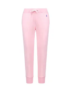Kalhoty Polo Ralph Lauren dámské, růžová barva, hladké