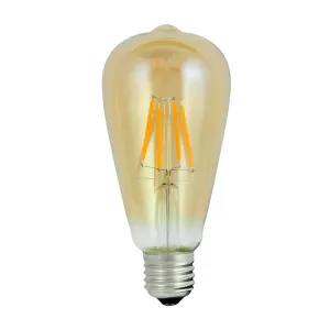 LED žárovka LED E27 ST64  4W = 30W 320lm 2200K Teplá bílá 360° Filament GOLDLUX (Polux)