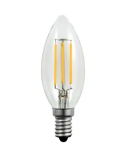 LED žárovka LED E14 B35 4W = 40W 400lm 3000K Teplá bílá 360° Filament GOLDLUX (Polux)