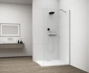 POLYSAN ESCA CHROME jednodílná sprchová zástěna k instalaci ke stěně, sklo čiré, 1000  ES1010-01