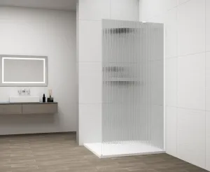 ESCA WHITE MATT jednodílná sprchová zástěna k instalaci ke stěně, sklo Flute, 1300 mm ES1313-03