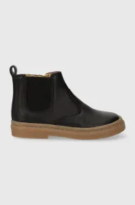 Dětské kožené kotníkové boty Pom D'api TRIX JOD ZIP černá barva #6112848