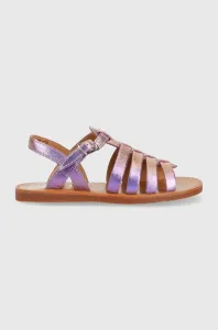 Dětské kožené sandály Pom D'api fialová barva #5166069
