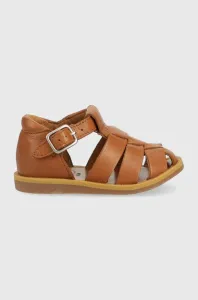 Dětské kožené sandály Pom D'api hnědá barva #4866849