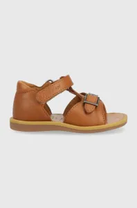 Dětské kožené sandály Pom D'api hnědá barva #4866850