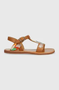 Dětské kožené sandály Pom D'api hnědá barva #4947500