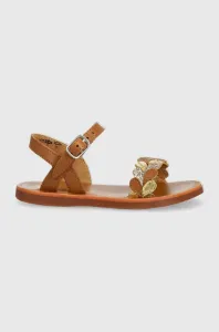 Dětské kožené sandály Pom D'api hnědá barva #4866381