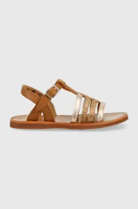 Dětské kožené sandály Pom D'api hnědá barva #4947505