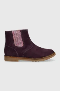 Dětské semišové kotníkové boty Pom D'api TRIP JODZIP fialová barva #6036293