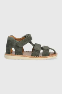 Dětské semišové sandály Pom D'api zelená barva #5156898