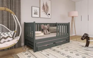 Dětská postel s přistýlkou KAROL 80x160, grafit