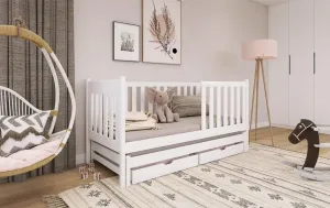 Dětská postel s přistýlkou KAROL 90x190, bílá
