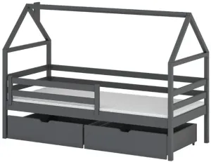 Domečková postel ATLAS 80x180, grafit