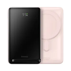 Powerbank Baseus Magnetic Bracket Wireless Charge MagSafe 10000mAh 20W Overseas Edition pink + kabel USB-C Xiaobai 60W 0,5m