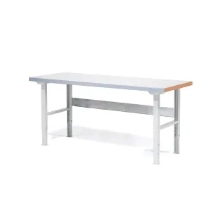 Dílenský stůl SOLID, 2000x800 mm, nosnost 750 kg, ocelový povrch