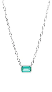 Preciosa Blýštivý náhrdelník se zeleným kubickým zirkonem Preciosa Atlantis 5353 94