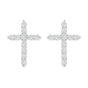 Preciosa Designové stříbrné náušnice Tender Cross s kubickou zirkonií Preciosa 5333 00