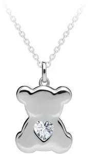 Preciosa Stříbrný náhrdelník Shiny Teddy s kubickou zirkonií Preciosa 5326 00 (řetízek, přívěsek)