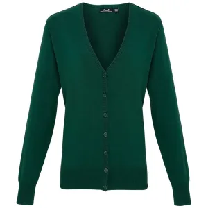 Premier Workwear Dámský svetr na zapínání - Lahvově zelená | L