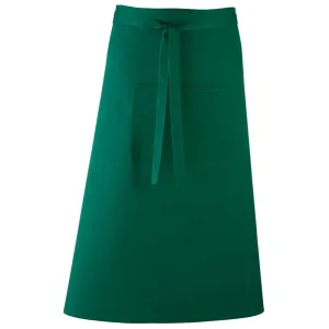 Premier Workwear Dlouhá zástěra do pasu s kapsou - Lahvově zelená