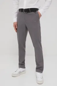 Kalhoty Premium by Jack&Jones pánské, šedá barva, přiléhavé #1987549
