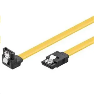 PremiumCord Kabel SATA 3.0 datový 50cm lomený 90°, kovové západky