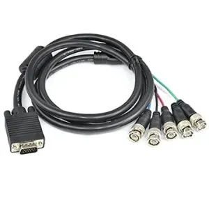 PremiumCord Kabel k monitoru VGA 15 male na  5x BNC konektorů, 2m