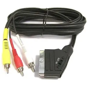 PremiumCord Kabel SCART - 3xCINCH M/M 1.5m s přepínačem