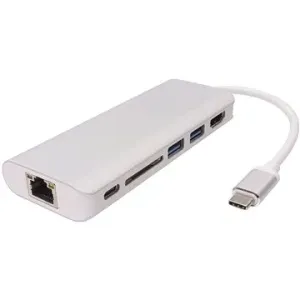 PremiumCord USB 3.1 na HDMI + RJ45 + 2xUSB3.0 +SD card + PD charge