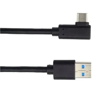 PremiumCord Kabel USB typ C/M zahnutý konektor 90° - USB 3.0 A/M, 1m