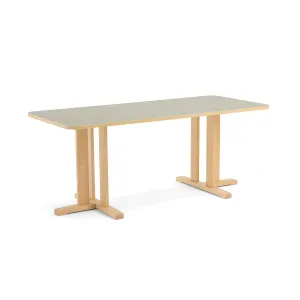 Stůl KUPOL, 1800x800x720 mm, obdélník, akustické linoleum, bříza/šedá