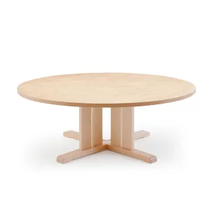 Stůl KUPOL, Ø1300x500 mm, akustické linoleum, bříza/béžová