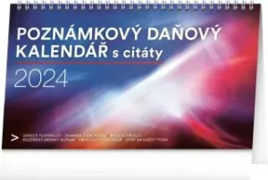 Kalendář 2024 stolní: Poznámkový daňový s citáty, 25 × 14,5 cm