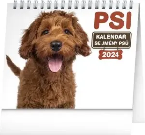 Kalendář 2024 stolní: Psi se jmény, 16,5 × 13 cm