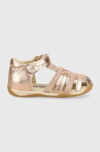Dětské kožené sandály Primigi zlatá barva