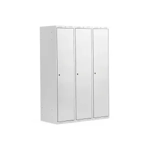 Šatní skříňka CLASSIC, 3 sekce, 1740x1200x550 mm, šedá, šedé dveře