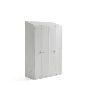 Šatní skříňka CLASSIC COMBO, 2 sekce, 1900x1200x500 mm, šedá/šedé dveře
