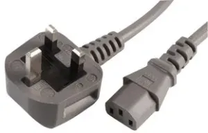 Pro Elec Pe01068 Power Cord, Uk-Iec 60320 C13, 3M, Grey