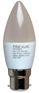 Pro Elec Pel00364 Led Candle Lamp B22 5W 400Lm 4000K Dimm
