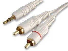 Pro Signal Psg02890 Lead, 3.5 P To 2X Phono, White, 2M