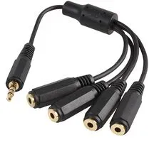 Pro Signal Psg03885 Adaptor Lead, 3.5Mm Stereo Jack, 1 To 4