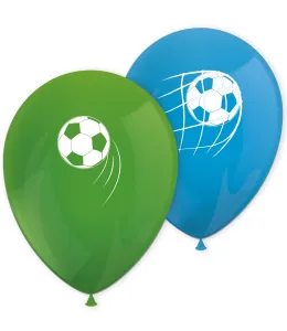 Procos Sada latexových balónů - Fotbal modré/zelené 8 ks