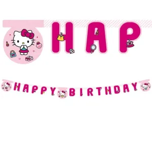 Procos Papírový banner Happy Birthday - Hello Kitty #3977633