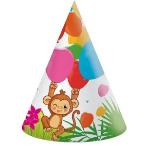 Procos Kvalitné kompostovateľné Party klobúčiky Jungle Balloons 6 ks #4231555