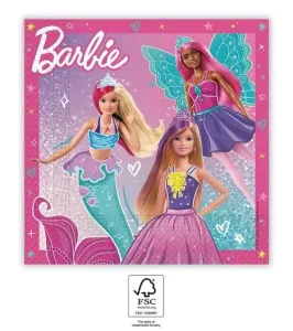 Procos Papírové ubrousky - Barbie fantasy 33 x 33 cm