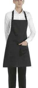 DÁMSKÁ kuchařská zástěra ke krku Profikuchar s knoflíčky - různé barvy černá,s přední kapsou