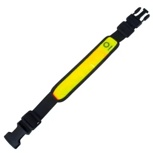 Reflexní páska + LED PL-1P01, se zapínáním na přezku, žlutá