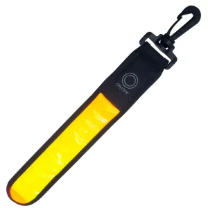 Reflexní páska + LED PL-1P02, se zapínáním na karabinku, žlutá